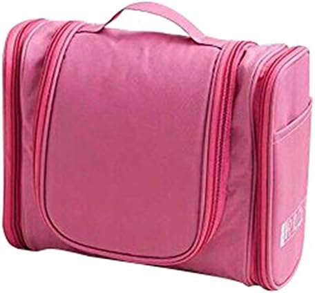 Sino Fish Portable Toiletry Bag For Men &amp; Women - Hanging Toiletries Kit For Makeup, Cosmetic, Shaving, Business, Travel Accessories, Personal Items - Use In Hotel, Car, Home, Bathroom, Airplane (pink)