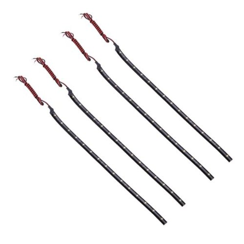 TOOGOO - Juego de 4 tiras led (15 ledes SMD, 30 cm, 12 V, impermeable, luz blanca)