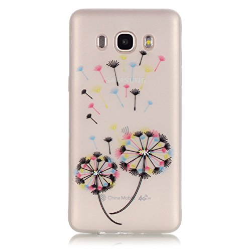 XiaoXiMi Carcasa Samsung Galaxy J7 2016 SM-J710F Funda Luminosa de Silicona Caucho Gel para Samsung Galaxy J7 2016 SM-J710F Soft TPU Silicone Case Cover Carcasa Protectora Funda Blanda Suave Flexible Caja Delgado Ligero Casco Anti Rasgu  os Anti Choque - Colorido Diente de Le  n