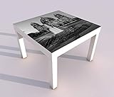 Design - Tisch mit UV Druck 55x55cm schwarz weiss Skyline Berlin Berliner Dom Stadt Spieltisch Lack Tische Bild Bilder Kinderzimmer Möbel 18A2956, Tisch 1:55x55cm