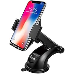 Soporte Móvil Coche, Beikell Soporte del Coche Móvil Universal para Parabrisas y Salpicadero con Ventosa de Gel Fuerte y Brazo Ajustable Giro 360 Grado para iPhone X/8/7/6/ Samsung S7/S8 y Más