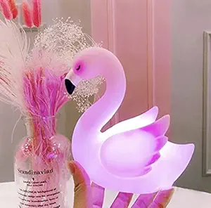 Le Delite Small Night Lamp LED Unicorn Theme for Kids Bedroom Side Table Birthday Present Return Gift Ideas for Girls Home and Decor Projector (Flamingo)