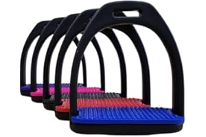 Bow & Arrow Equestrian Safety Stirrups - Durable Lightweight Control Stirrup - Flexible Cross Track Grip Surface Horse Riding Stirrups for Adults