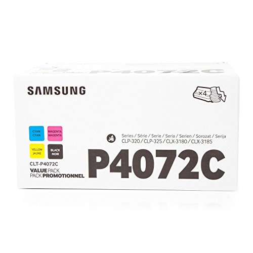 Original Toner passend für Samsung CLX-3185 FN Samsung P4072C CLT-P4072C – 4x Premium Drucker-Kartusche – Schwarz, Cyan, Magenta, Gelb – 1×1500 & 3×1000 Seiten - 2