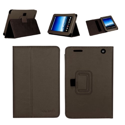 Navitech braunes 7 Zoll bycast Leder flip Trage Case / Cover für das Medion Lifetab E7316 MD 98282