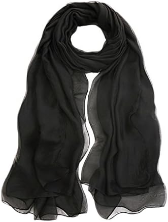 SUNDAYROSE Womens Summer Lightweight Oversized Solid Scarves Evening Shawl Wrap - Black