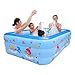 Produktbild WEY&FLY Familie Pool, Kinderpool für Schwimmen Spielen Schlafen, Kinder Aufstellpool Planschbecken Aufblasbare Pool, Aufblasbare Badewanne, 3-Ring Embossing(210cm, Blau)