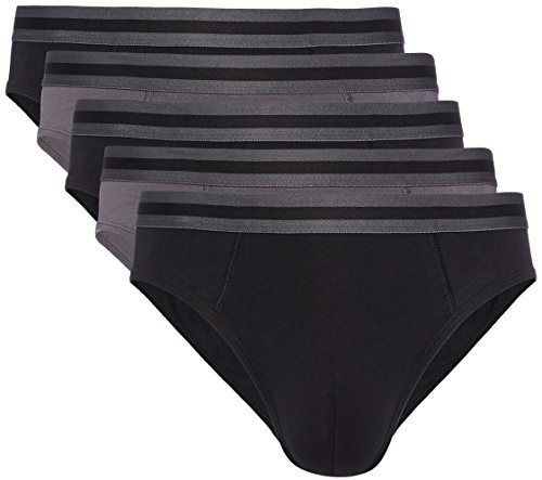 find. Efind. Essential Slip para Hombre, pack de 5(1 x 5 unidades), Multicolor (Black X3, Charcoal X2), Medium
