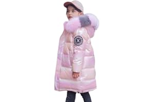 Lengender Abrigo de Plumas Superficie Brillante Chaqueta Térmica Niñas Invierno Otoño Capucha Abrigo de Piel Artificial Chaqueta Deportiva Esquí