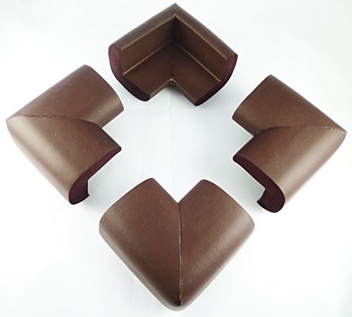 4 x AKORD® BABY SAFETY CORNER PROTECTION - DARK BROWN / MAHOGANY DESK TABLE COVER PROTECTOR - SAFE FOR CHILD