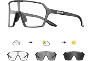KAPVOE Gafas de Ciclismo Fotocromáticas Hombre Mujer TR90 Gafas de Sol Deportivas Running Transparente Gafas MTB Protección UV 400 Gafas Bicicleta Montaña Gafas Bici Gafas BTT Ciclista K335