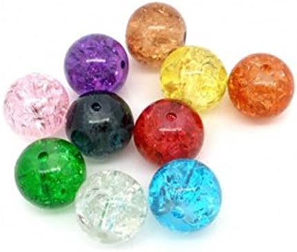 200 Crackle Glass Beads 10 MM PK01
