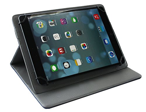 Emartbuy® Alcatel OneTouch Pixi 3 10 Zoll Tablet Universal ( 9 – 10 Zoll ) Dark Blau Premium PU Leder Multi-Angle Exekutive Folio Geldbörse Tasche Hülle Grey Innenraum mit Kartensteckplätze + Blau Eingabestift - 5