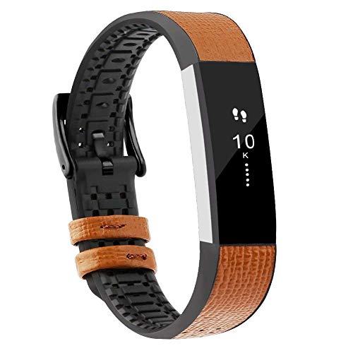 Pour Fitbit Alta Alta Hr Bracelet De Rechange En Cuir Veritable Adepoy Fitbit Alta Bands De Remplacement Reglable Avec Connecteur Et Boucle Metal En Acier Inoxydable Pour Fitbit Alta Ou Alta Hr Montre