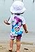 Snapper Rock Girl's UV One Piece Short Sleeve Swimsuit - Purple/White/Blue, 1-2 Years