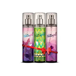 Layerr Wottagirl Body Splash Gift Set Combo For Women Pack of 3 -Secret Crush, Spellbound, Amber Kiss Body Splash 135ml