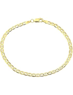 Armband 14 Karat / 585 Gold Italienisch Flach Mariner Gelbgold Armkette Breite 3.10 mm