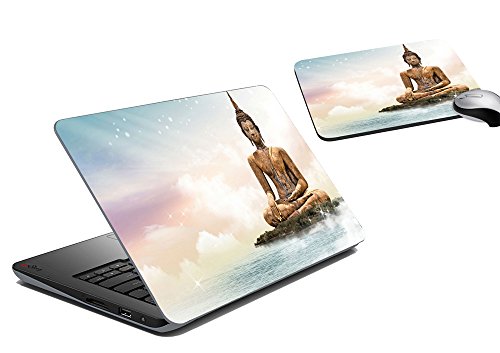 meSleep Budha Laptop Skin And Mouse Pad RS.219 (69.00% Off) - Amazon