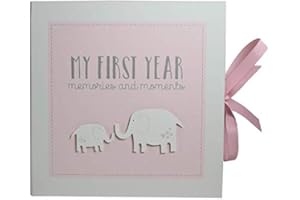 WIDDLE CELEBRATIONS My First Year Record Book Petit Cheri Collection Gift - Pink Baby Girl 5338
