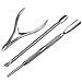 Accessotech Stainless Steel Nail Cuticle Spoon Pusher Remover Cutter Nipper Clipper Cut Set
