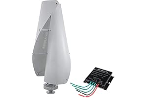 KCZWSPLY Turbinas eólicas 10000W 110V/ 220V Generador de turbina Vertical con Controlador MPPT 2 Cuchillas Cuchillas Generador de turbina eólica Blanca para Molinos de Viento Verdes, Familiares, corporativos