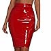 Produktbild Ba Zha Hei röcke Minirock Damen Mini Rock Freizeit Stretch Kurz Nahtlose Stretch Engen Kurzen Fashion Bleistift Rock für Frauen 50er Vintage Cocktailkleid Petticoat Party Ballkleid (Rot, L)