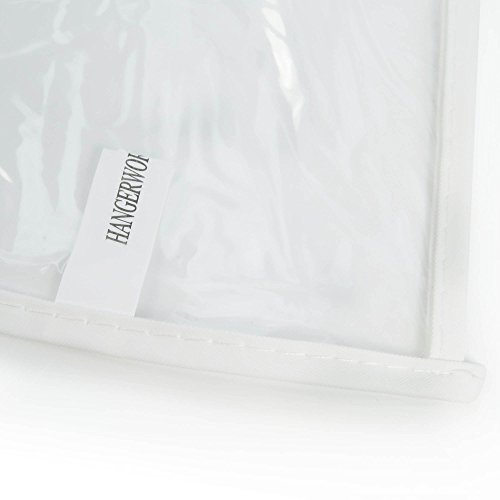6 wasserabweisende Kleidersäcke – transparent mit buntem Saum – 100cm – Hangerworld - 6