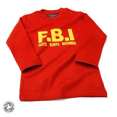 F.B.I Farts Burps Insomnia Baby/Kids Sky Blue T-shirt L/S,6-12 months