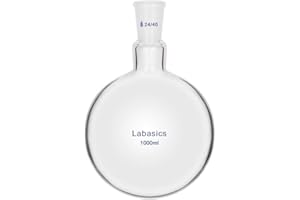 Labasics Glass 1000ml Single Neck One Neck Round Bottom Flask RBF, with 24/40 Standard Taper Outer Joint, 1000ml