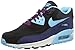 Produktbild Nike WMNS AIR MAX 90 LTHR, Damen Sneakers, Mehrfarbig (400 MID NAVY/TD PL BL-BLK-MLBRRY), 38.5 EU