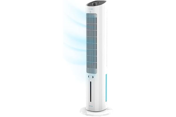 Cecotec - Rafraîchisseur d’Air EnergySilence 2000 SkyCool - 65 W, Capacité de 3.5L, 3 Vitesses, Oscillation Automatique à 70º, Roues Multidirectionnelles et 2 Tubes Réfrigérateurs