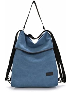 DcSpring Damen Handtasche Canvas Schultertasche Rucksack Tasche Stoff Vintage Retro Umhängetasche Groß Shopper...