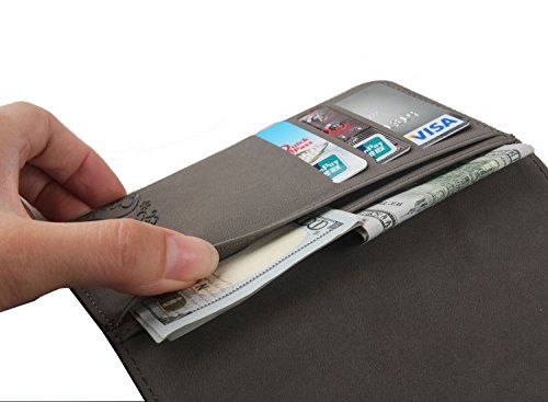 Gukas Design Genuino Cuero Case Para InnJoo Max 4 Pro 6  Flip Billetera Funda Carcasa De Lujo Autentico Ranuras Tarjetas Piel Premium Cover  Marron Oscuro 