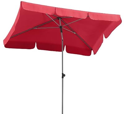 Schneider Parasol droit Locarno rouge rectangulaire, L.180 x l.120 cm
