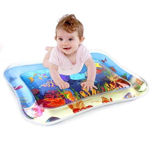Conthfut Tapis de Jeu d'eau Gonflable de bébé 22"x18", Petits Enfants Temps Abdominal Centre d'activités pour Nouveau-nés Jouets Drôles