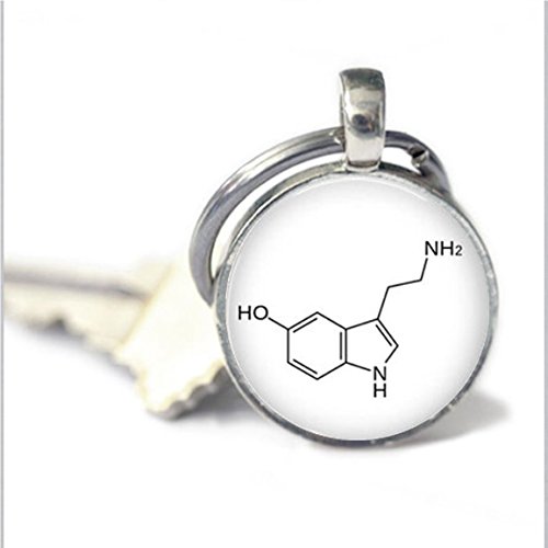 Preisvergleich Produktbild Chemie Schlüsselanhänger – Serotonin Molekül Schlüsselanhänger – Serotonin Jewelry – Chemie Schlüsselanhänger – Serotonin – Biologie – Chemie Schlüsselanhänger