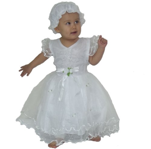 Baby Girls Christening/Wedding/Party Dress with Bonnet