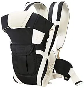 HerChoice Baby Carrier Hanging Belt & Kids Kangaroo Carrying Bag New Born 4-in-1 Adjustable with Extra Saftey Belt (Black)
