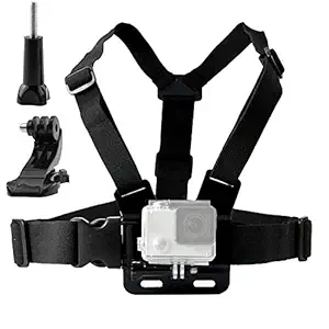 techlife solutions Adjustable Chest Harness Mount J Hook Mount - Chest Strap Holder Compatible with All GoPro, Xiaomi Yi, SJcam and All Other Action Cameras