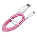 Produktbild Xshuai 2PC 1M Micro USB + Typ-c-Beleuchtungskabel mit LED-Ladefluss mit Daten USB-Ladegerät Wiederverwendbare USB-Ladegerät (Rosa)