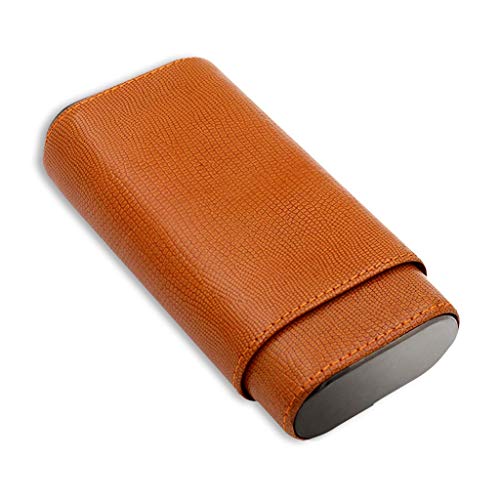 Preisvergleich Produktbild Zigarrenschachtel Zigarre Rauchen, Zedernholz Futter tragbare Zigarren Humidor einziehbare Ledertasche 3 Stöcke, Geschenkbox, 2 Sitcks Multi-Color optional Geschenkbox für Herren (Farbe : Schwarz)