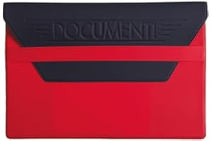 ONE SHOP DI BRACALENTE PIERO ONE SHOP Portadocumenti Auto con Pattina Blu Chiusura con Pattina Porta Libretto Assicurazione Marcatura Neutra a Secco Elegante e Compatto (Rosso)