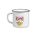 Produktbild VfB Stuttgart Tasse "Nostalgie emailliert" mit Wappen und Canstatter Kännle / Emaille Tasse mit Stahlkern