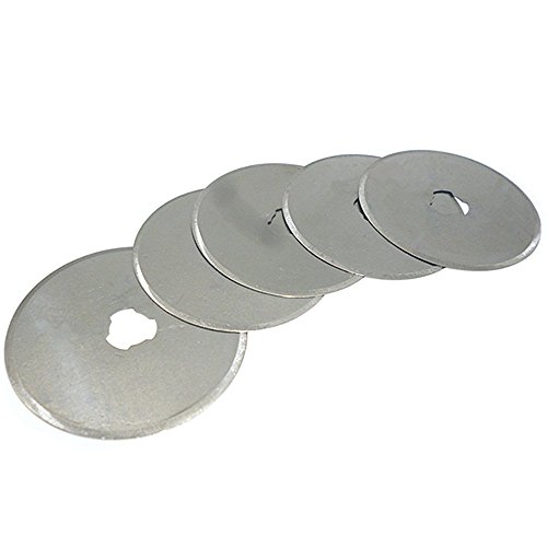 Sunreek Lot de 10 lames de cutter rotatif 45 mm lames de rechange pour la découpe du tissu, cuir, papier, pour cutter Olfa, Dalfa, Fiskars