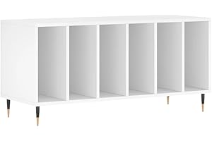 vidaXL Mobile Porta Dischi Bianco 100x38x48 cm in Legno Multistrato