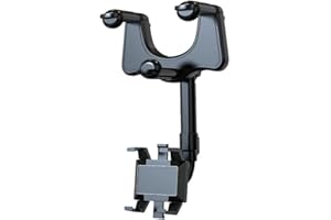 Cricia 360 stopni obrotowy wysuwany uchwyt na telefon samochodowy, wielofunkcyjny regulowany uchwyt na lusterko wsteczne samochodu, uniwersalny uchwyt na telefon komórkowy