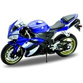 Welly Kalıp D&ouml;k&uuml;m Motosiklet Mavi Yamaha 2008 YZF-R1, 1:18 &Ouml;l&ccedil;ek
