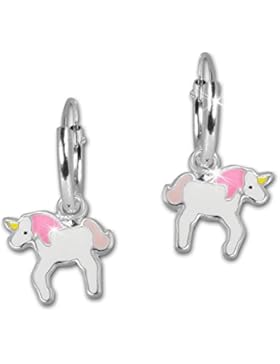 Kinder Creole Einhorn rosa 925 Sterling Silber Ohrring Mädchen TW SDO8157W