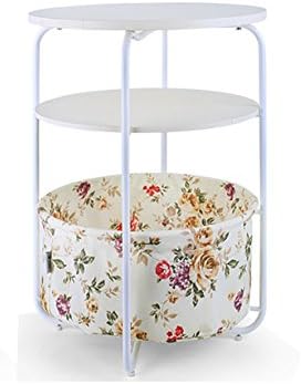 End side table Shelves Modern Simple Fashion Three Layers Small Coffee Table Sofa Side Table Telephone Round Table (7 Colors Available) ( Color : B , Size : 42*53cm )