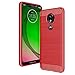 Produktbild AIFIVE Moto G7 Play (Europäische Version) Hülle, Flexiblem TPU Silikon Hybrid Schutzhülle Kohlenstoff-Fasern Tasche Slim-Fit Case für Motorola Moto G7 Play (Rot)